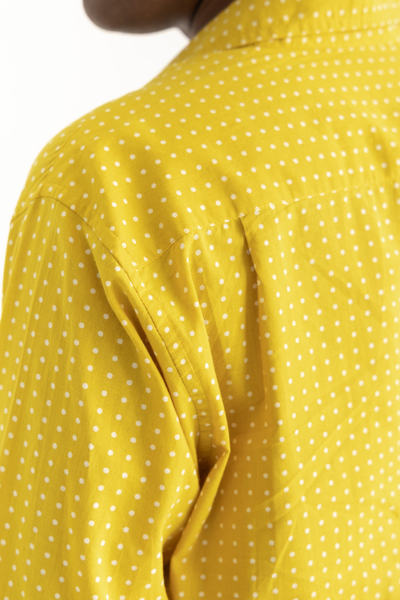 Soleil Yellow Polka Dot Cotton Shirt