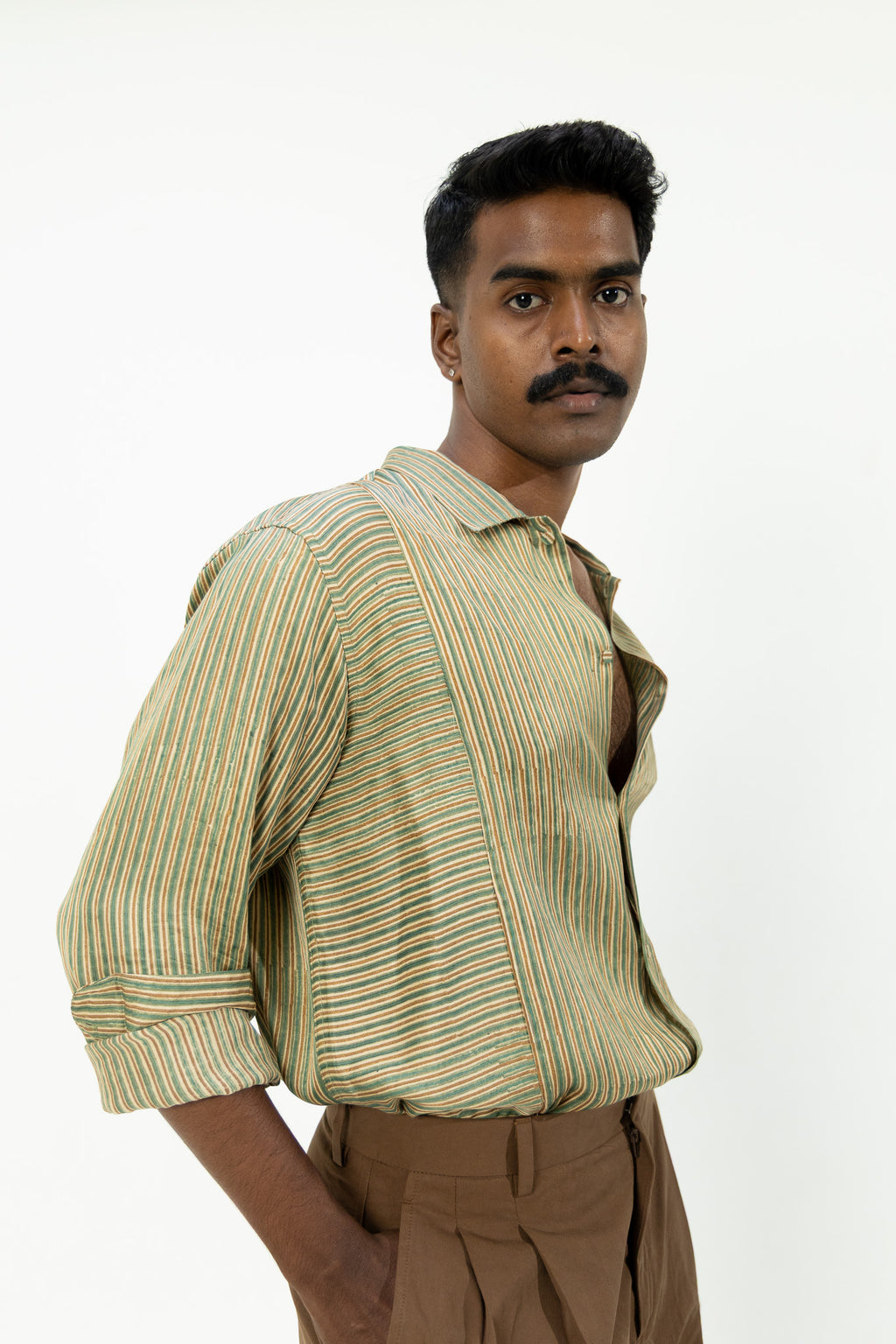 Sahara – Gold Block Printed Shirt