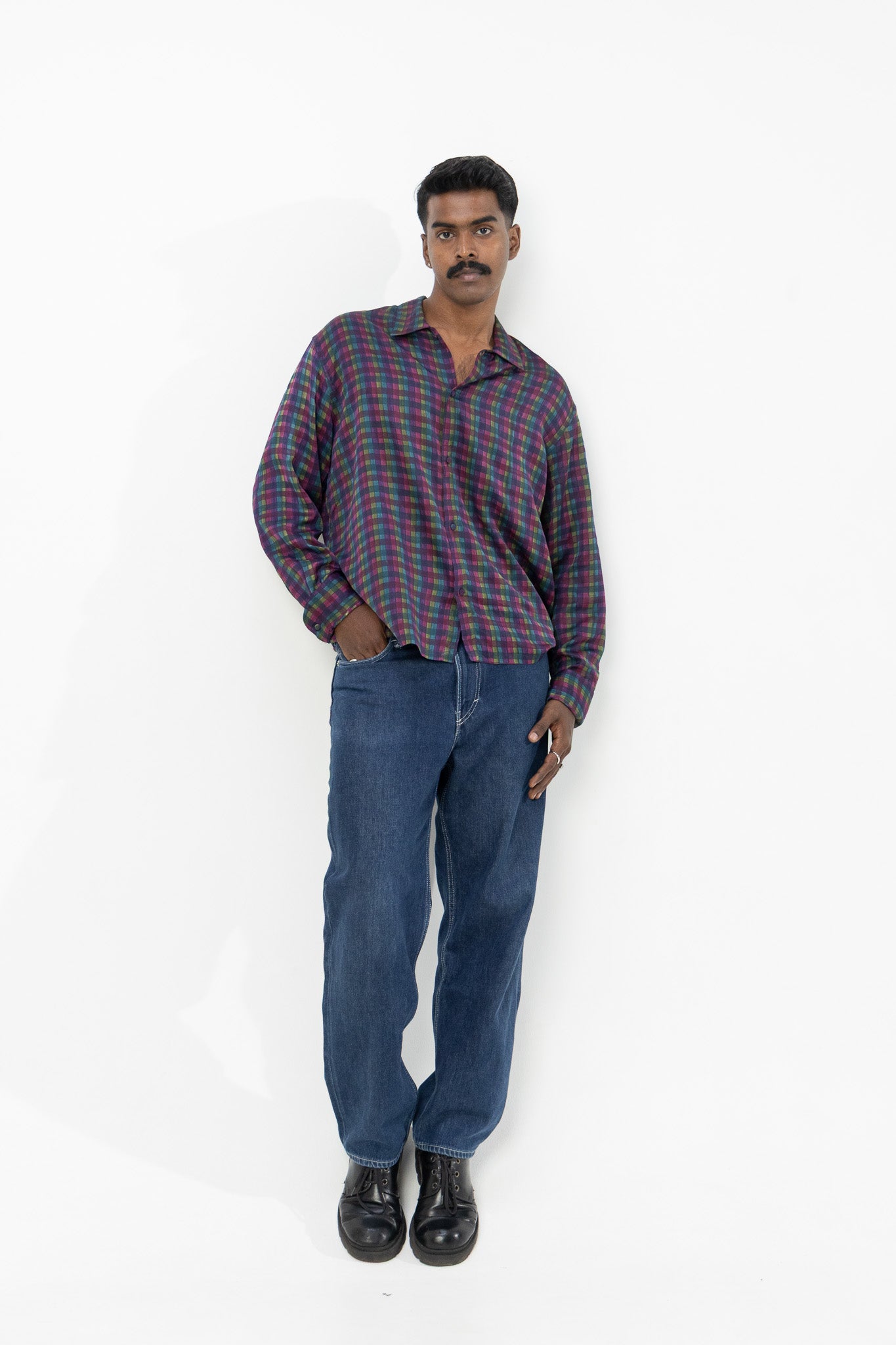Mosaic Checks– Handblock Printed Shirt