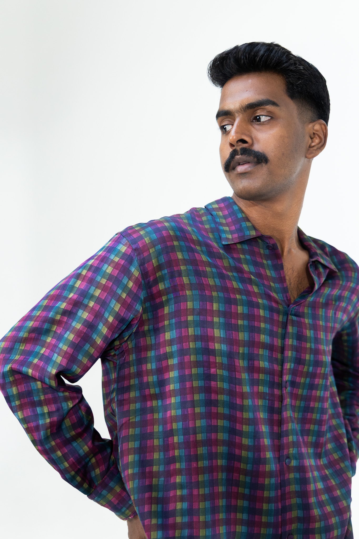 Mosaic Checks– Handblock Printed Shirt