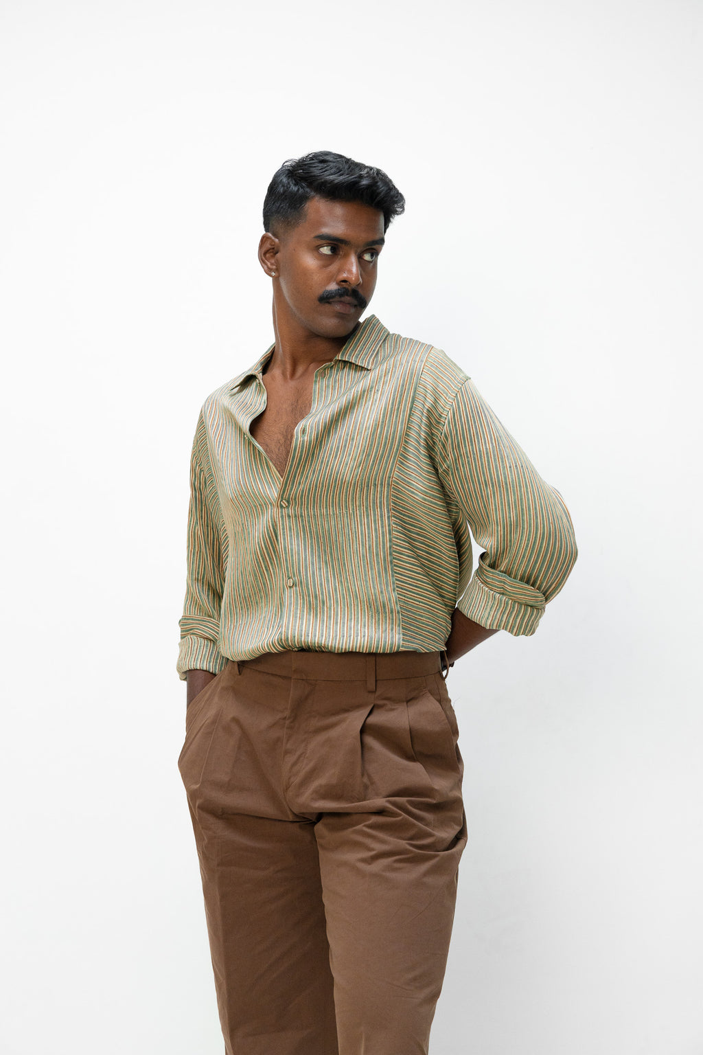 Sahara – Gold Block Printed Shirt