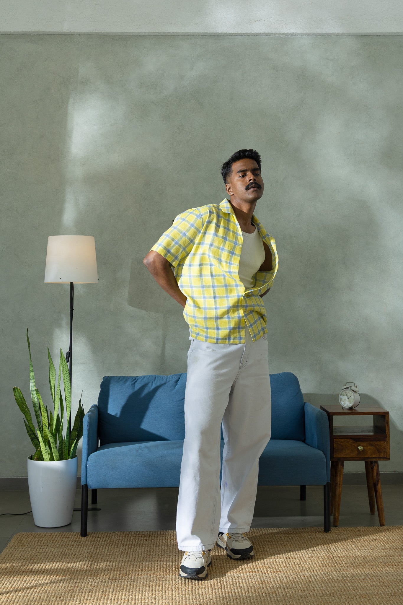Citrus Yellow Handblock Printed Shirt