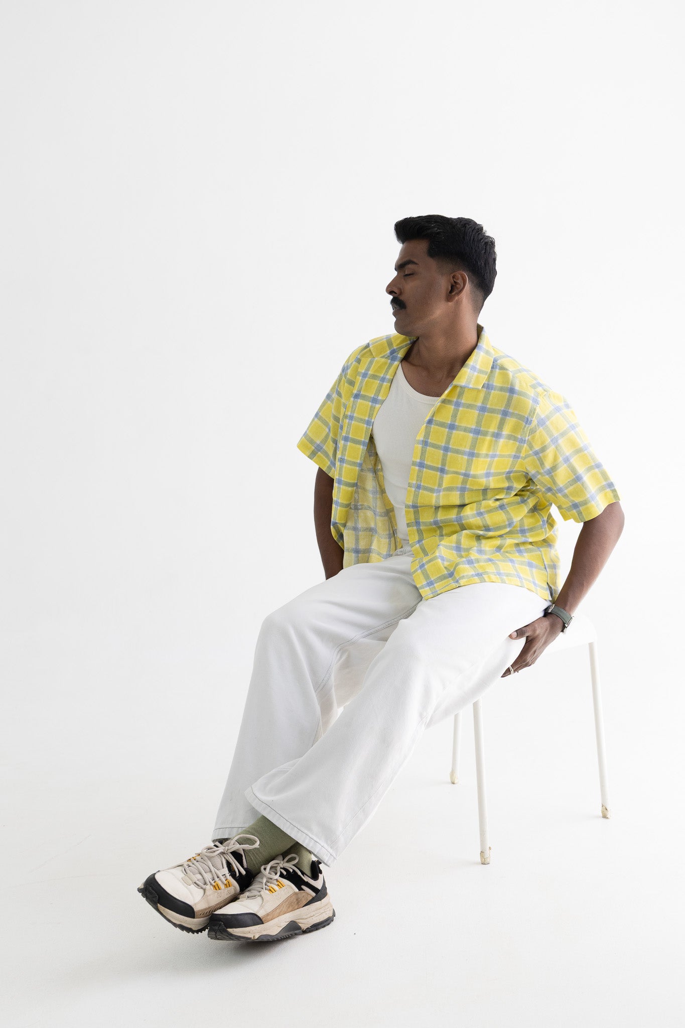 Citrus Yellow Handblock Printed Shirt