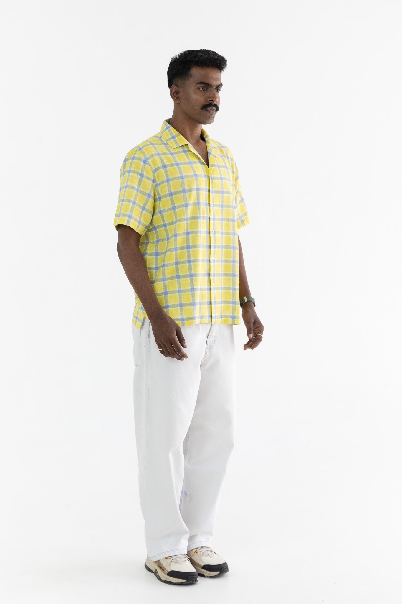 Citrus Yellow Handblock Printed Shirt