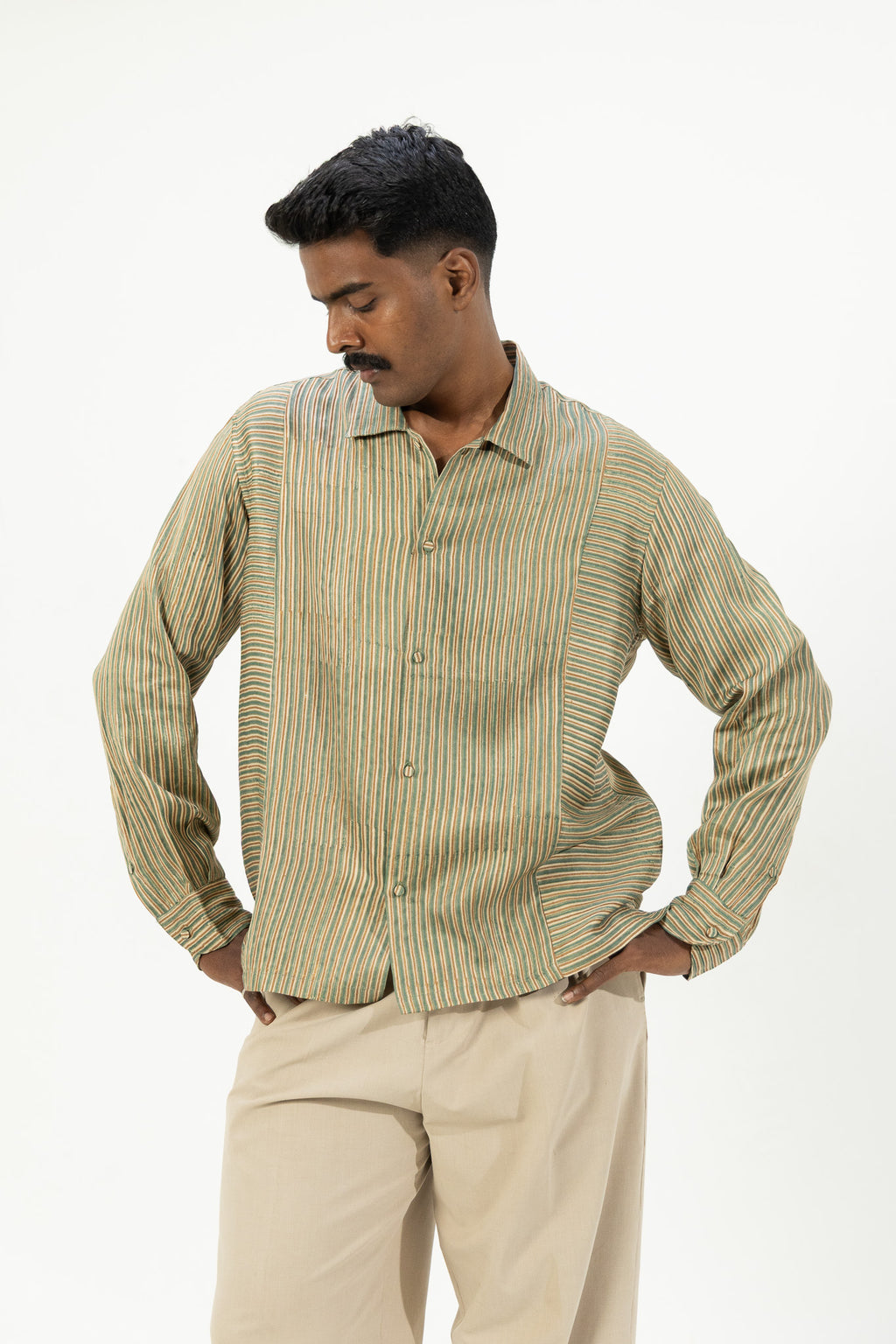 Sahara – Gold Block Printed Shirt