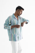 Tile Teal Handblock Printed Shirt