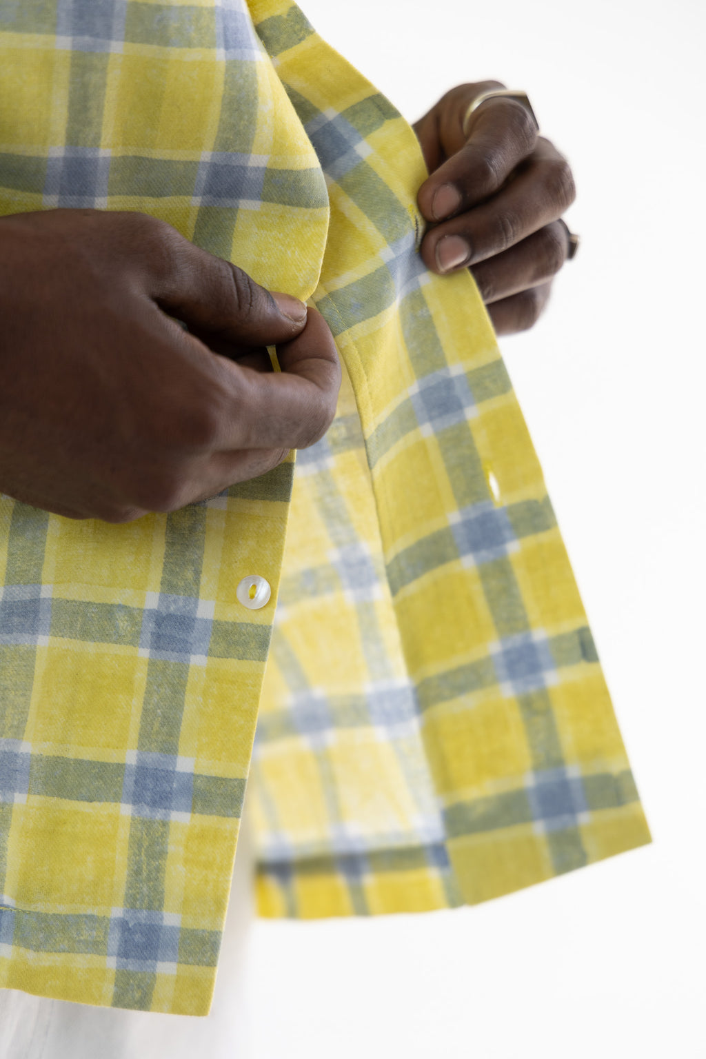 Citrus Yellow Handblock Printed Shirt