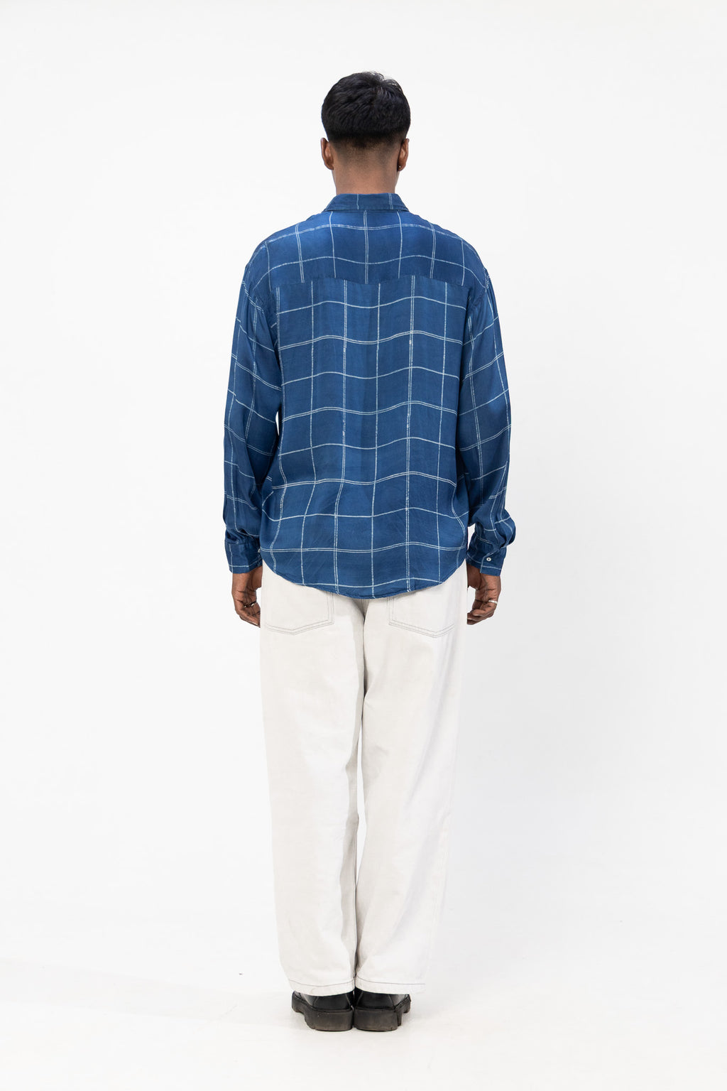 Indigo Drift- Handblock Dabu Printed Shirt