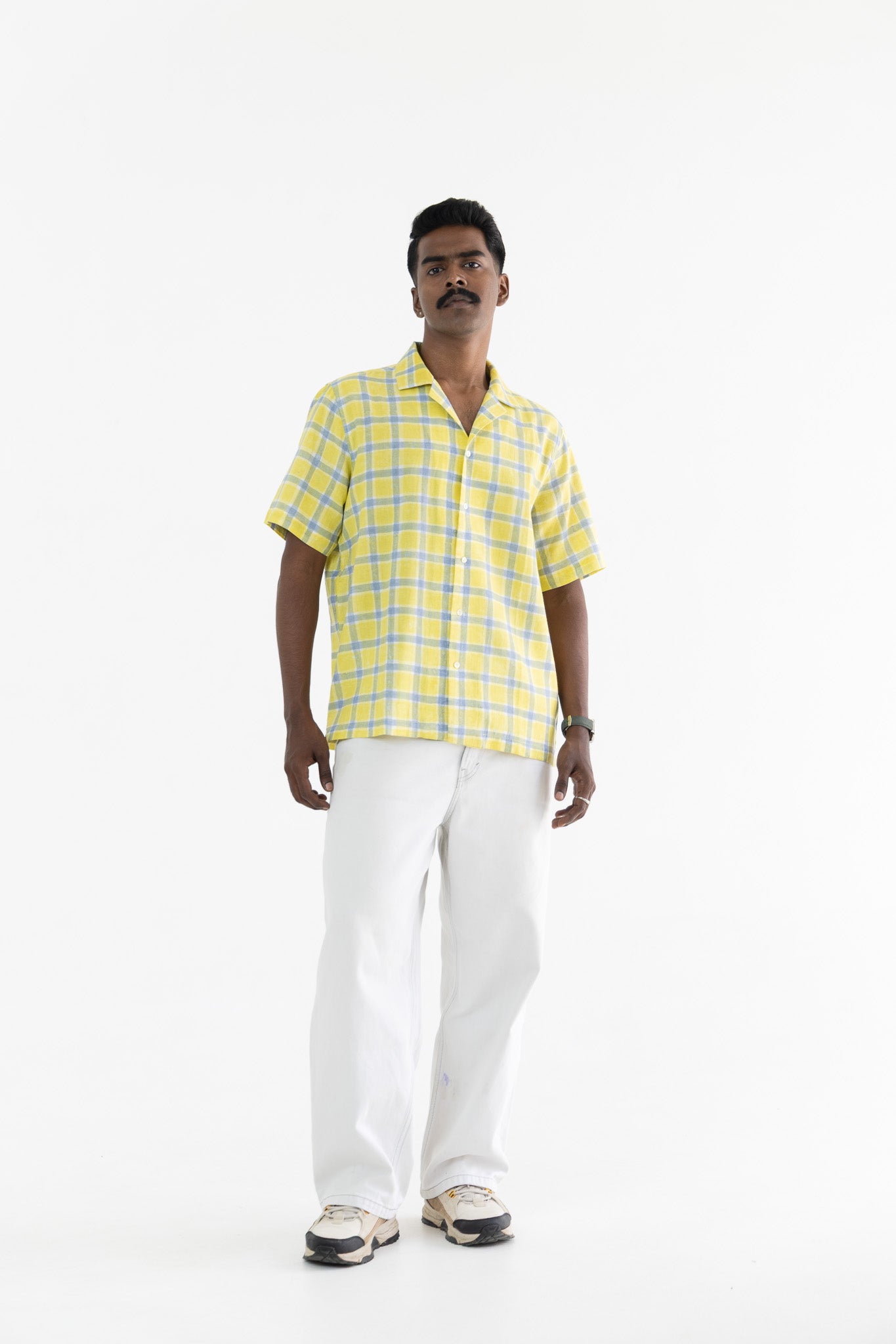 Citrus Yellow Handblock Printed Shirt