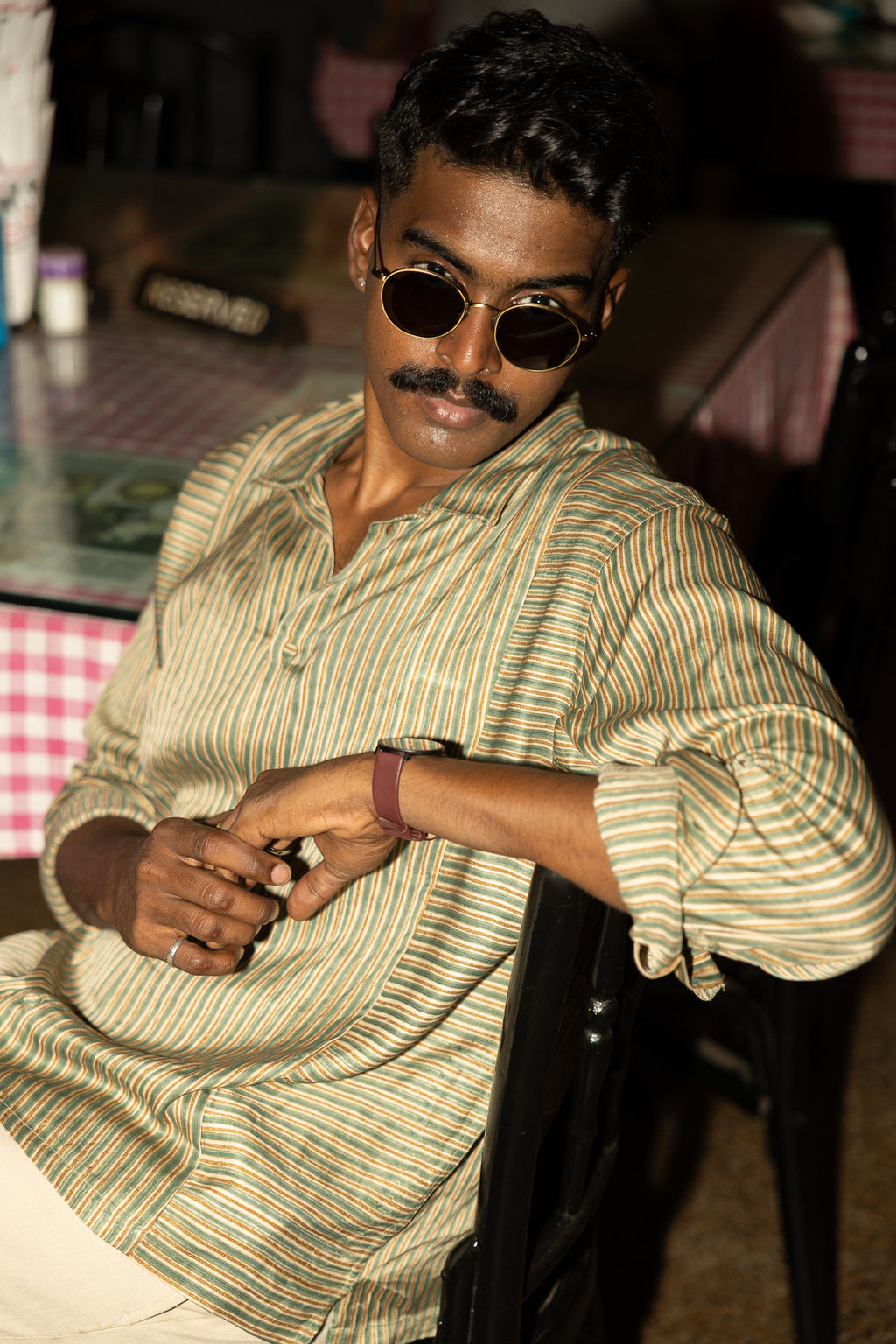 Sahara – Gold Block Printed Shirt