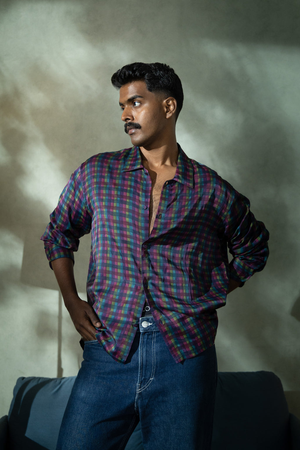 Mosaic Checks– Handblock Printed Shirt