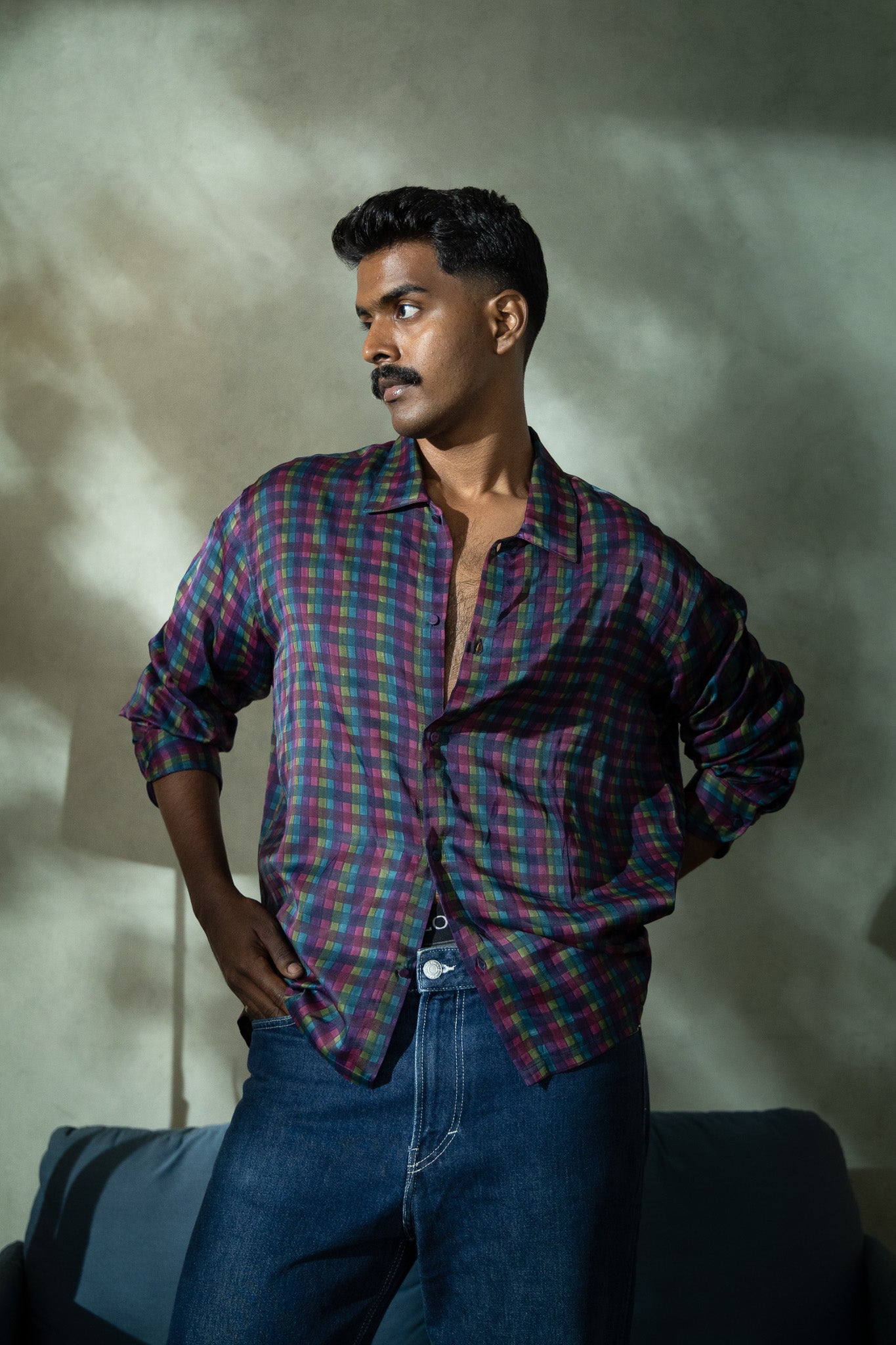 Mosaic Checks– Handblock Printed Shirt