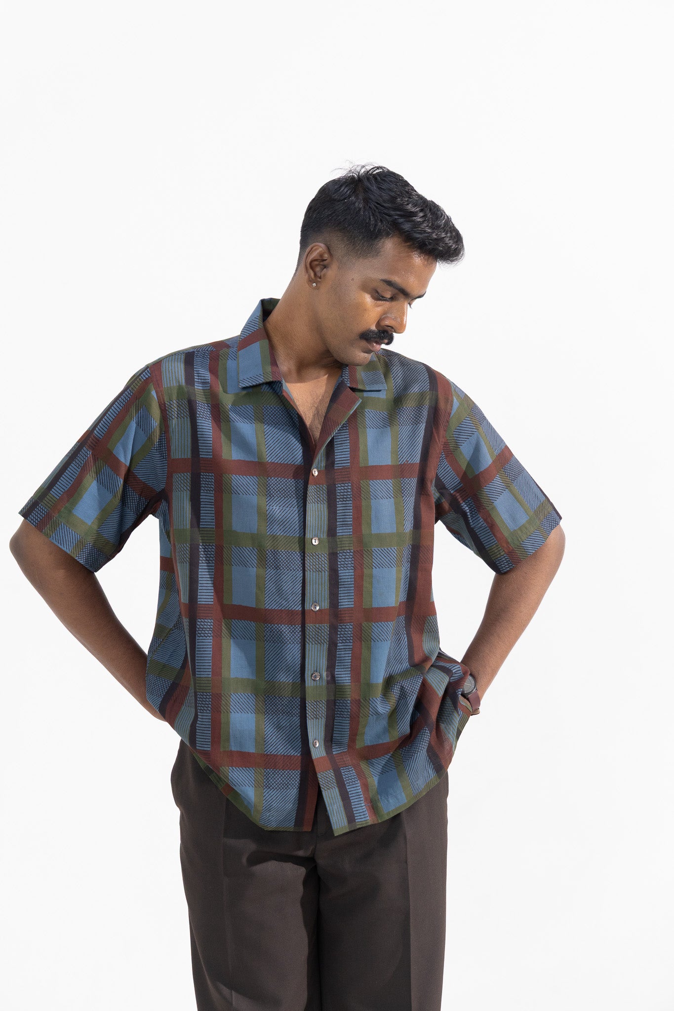 Albers Checks Handblock Printed Shirt