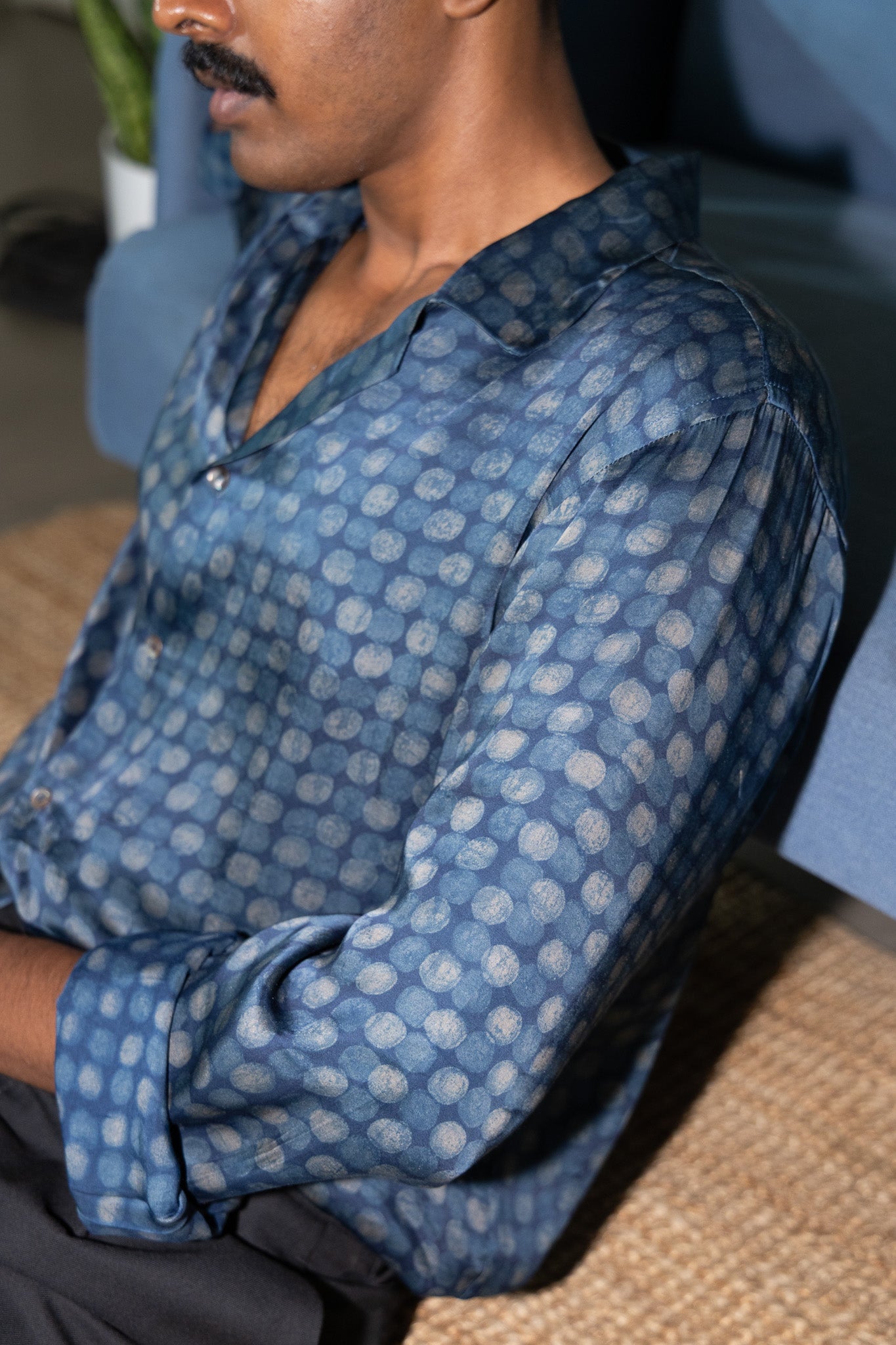 Noir Eclipse Dabu Printed Shirt