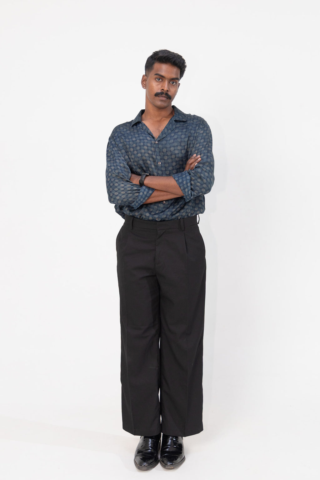 Noir Eclipse Dabu Printed Shirt